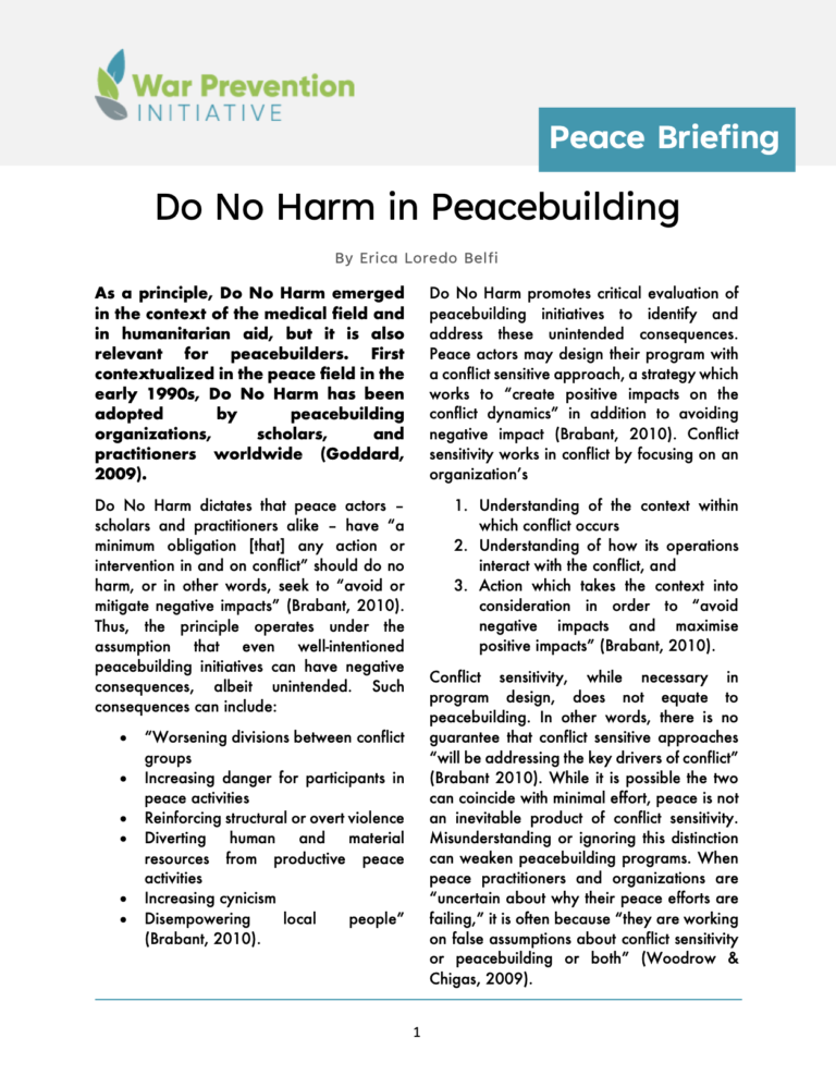 peace-briefing-do-no-harm-in-peacebuilding-war-prevention-initiative